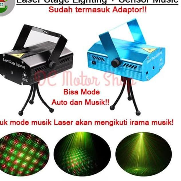 (Hàng Mới Về) Đèn Laser Mini Cảm Biến Nhạc Cho Sân Khấu