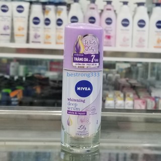 Lăn ngăn mùi Nivea serum trắng mịn hương hoa Lily 40ml