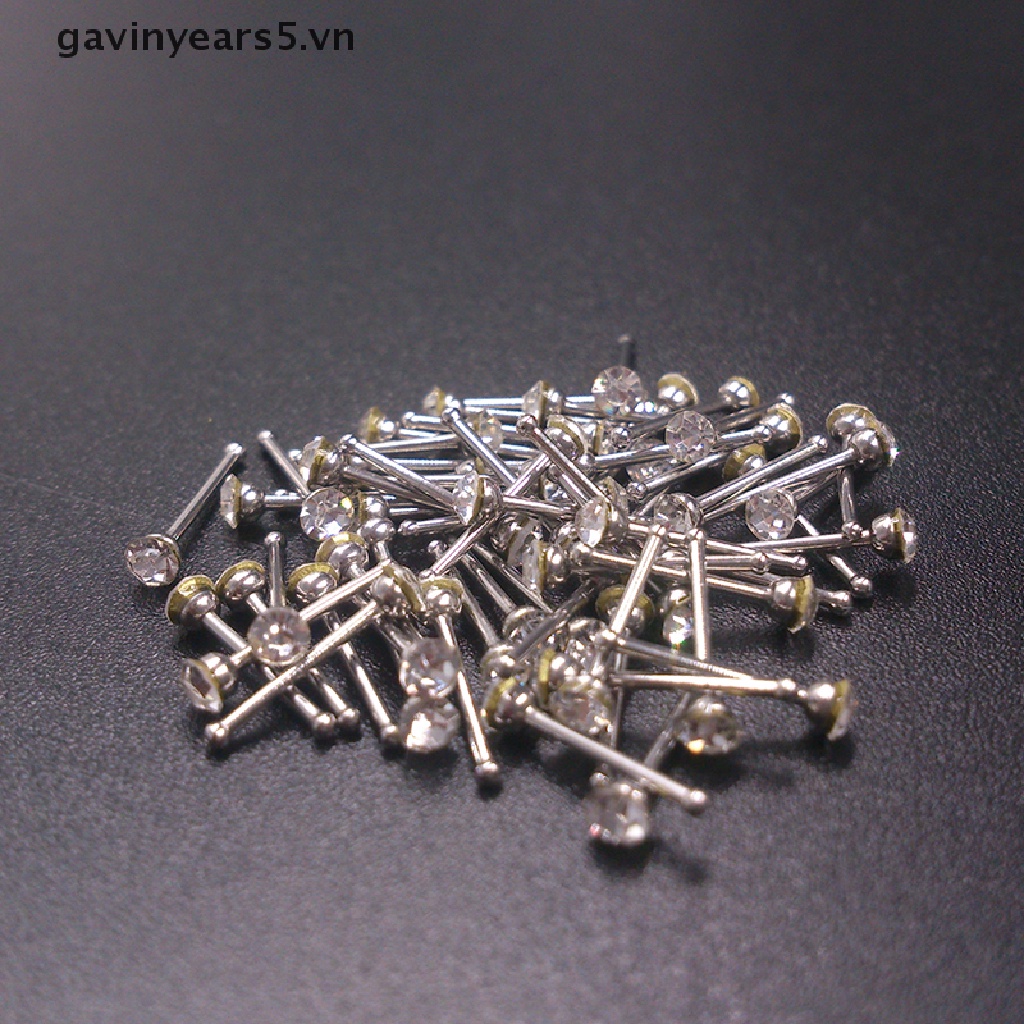 Set 60 Khuyên Mũi Thép Không Gỉ Đính Đá Cá Tính