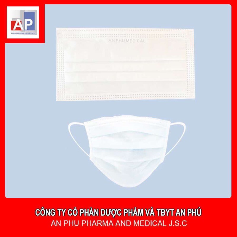 khẩu trang 4 lớp chuẩn công ty hộp 50c