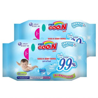 Combo 6 bịch khăn ướt Goon 55 miếng không mùi 