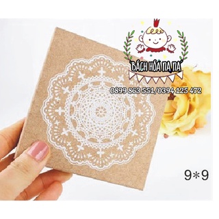 Con Dấu Gỗ Hoa Văn Ren Tròn Vuông Retro Vintage Trang Trí tự làm sổ tay thiệp giấy  kỷ niệm Wooden stamp Bách hóa Na na