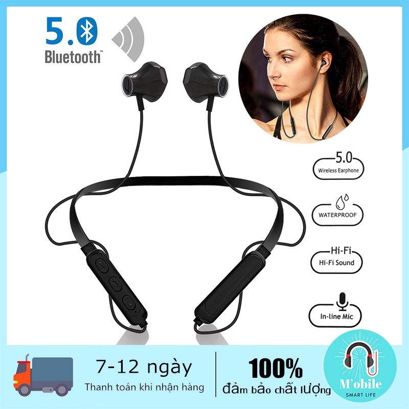 Tai nghe Bluetooth thiết kế đeo cổ phong cách thể thao cá tính