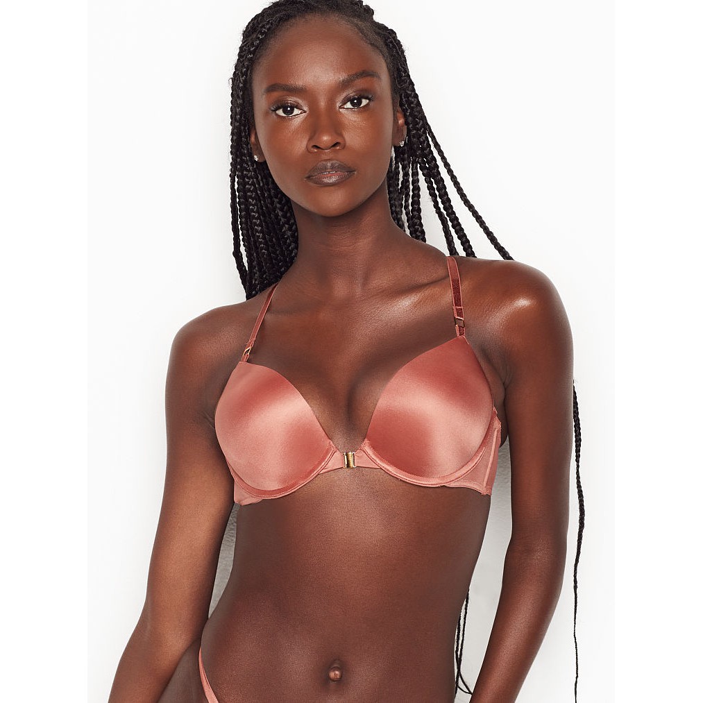(Bill Mỹ 36A, A80) - Áo hồng đất, gài trước, siêu nâng, Bombshell Add-2-cups, Withered Rose - Victoria Secret USA