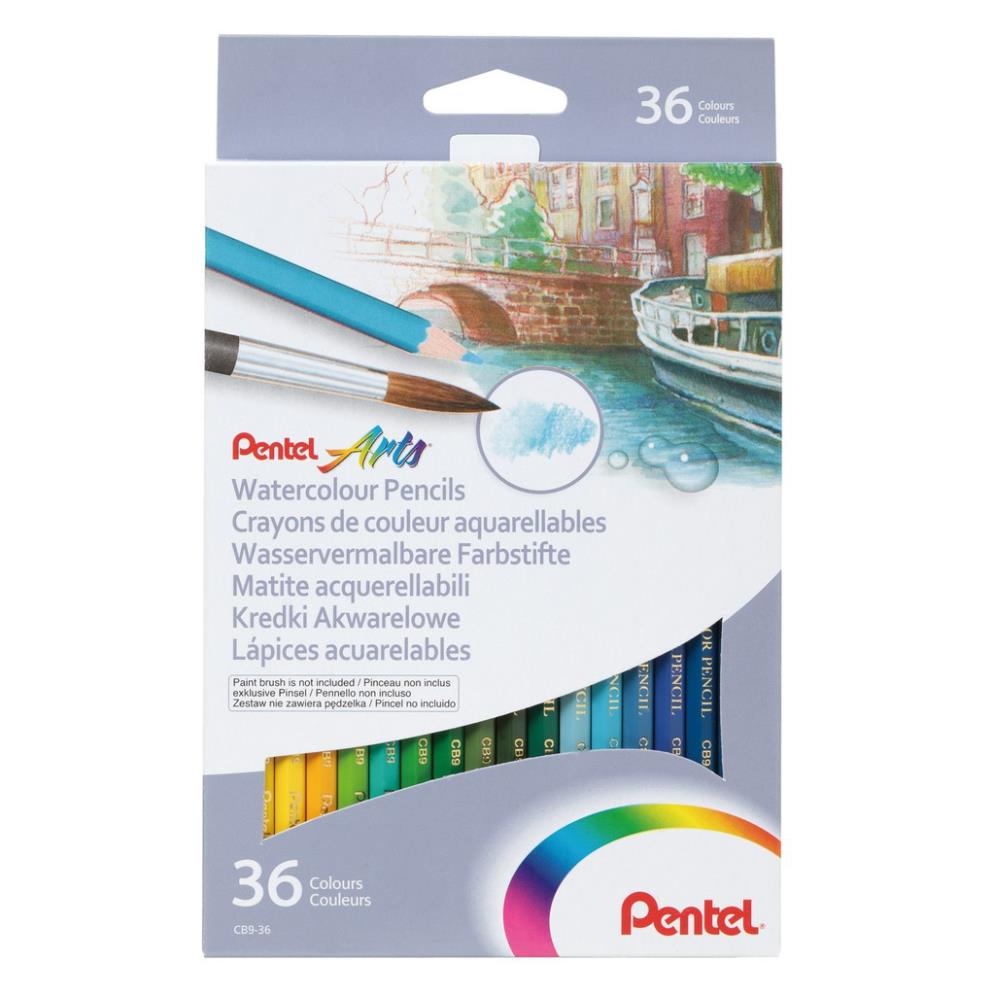 ( HÀNG CHÍNH HÃNG ) Chì Màu Nước Cao Cấp Pentel 12/24/36 Màu - CB9 [Hàng Chính Hãng]