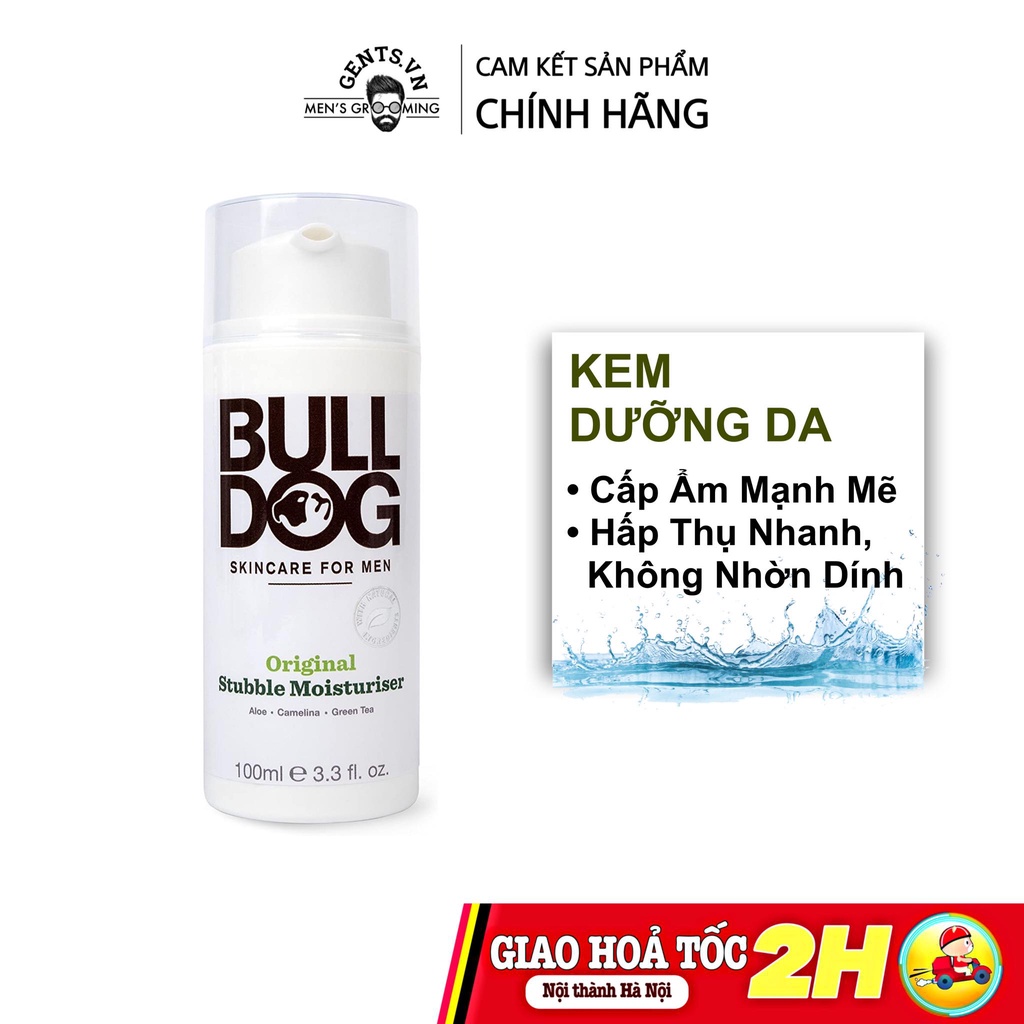 Kem dưỡng ẩm sâu cho nam Bulldog Skincare Original Stubble Moisturiser 100ml