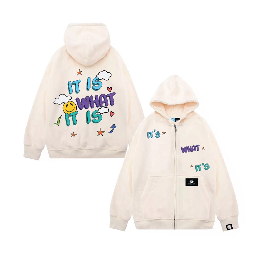 ÁO KHOÁC TARBO.CLUB - HOODEI ZIP IT'S WHAT IT'S DÀNH CHO NAM NỮ - Nỉ LOCAL BRAND