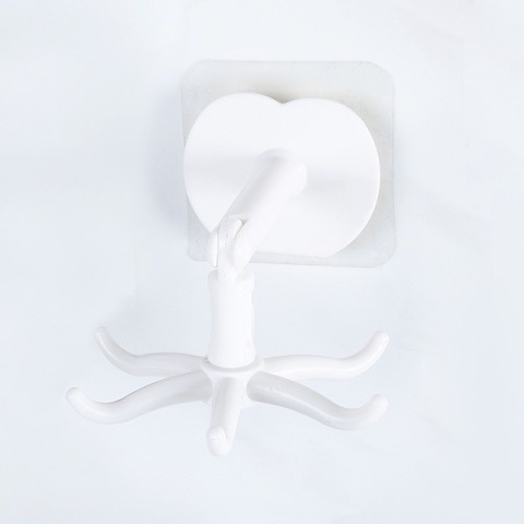 Giá treo đồ 6 móc xoay 360 độ gắn tường tiện dụng cho nhà bếp