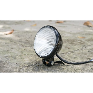 đèn pha tracker, cafe racer, classic kim loại 4,5inch