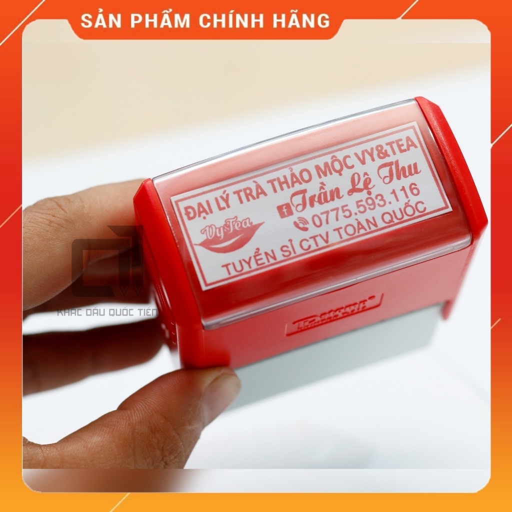 Con dấu bán hàng cho các shop, công ty, cửa hàng, thiết kế con dấu theo yêu cầu kích thước 22x58mm