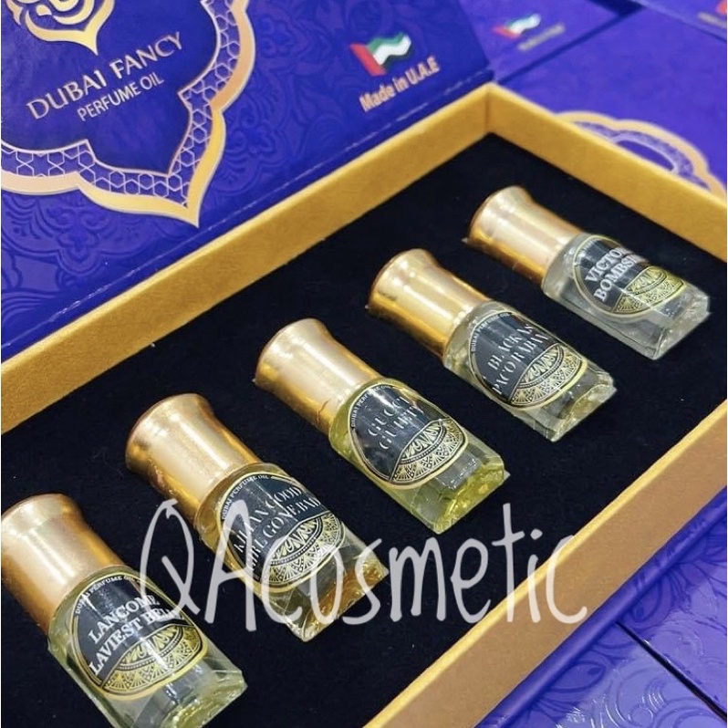Sale [CHÍNH HÃNG] SET MINI 5 LỌ (5 MÙI) TINH DẦU THƠM DUBAI FANCY