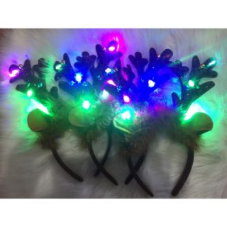 Bờm noel mẫu tuần lộc phát sáng có đèn