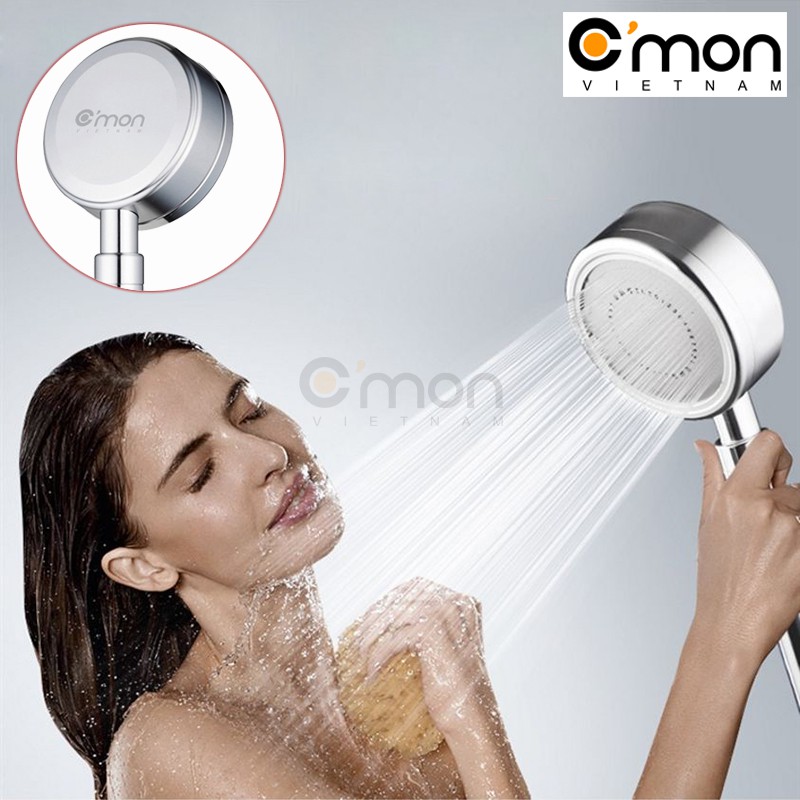 Bộ vòi sen siêu tăng áp 400% C'MON TS-01 + dây sen + cài sen