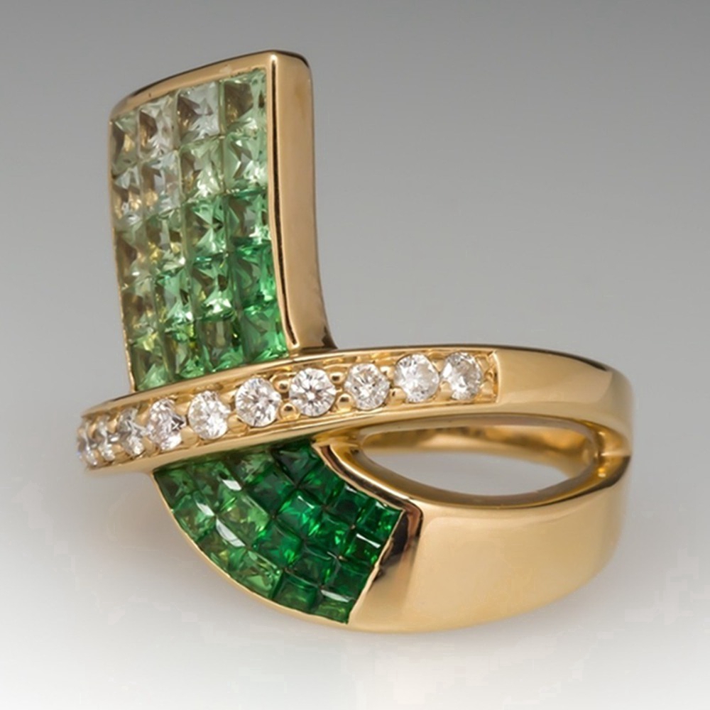 Cincin batu permata topaz giok alam, Busana pesta pernikahan untuk perhiasan wanita