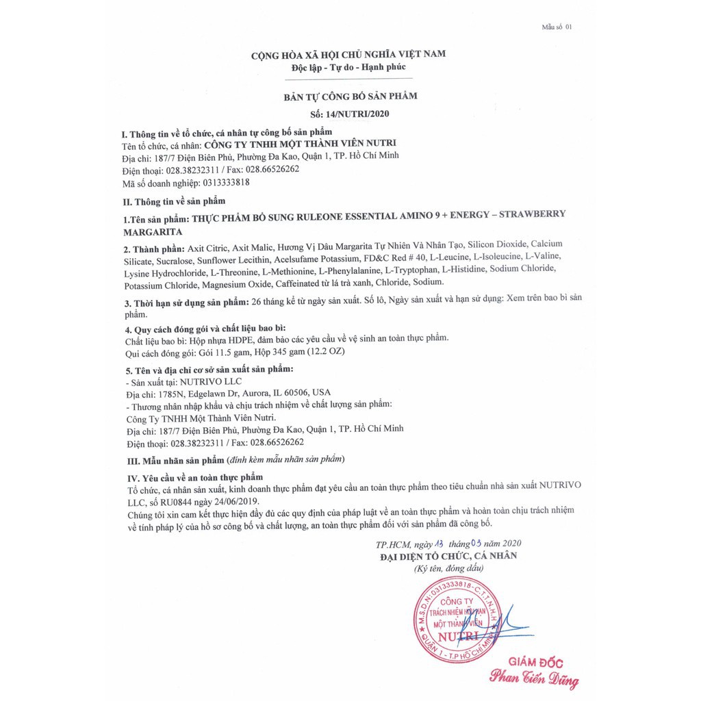 Thực Phẩm Bổ Sung Rule 1 Essential Amino 9 Eaa 30 Lần Dùng - Hà Nội Supplemen