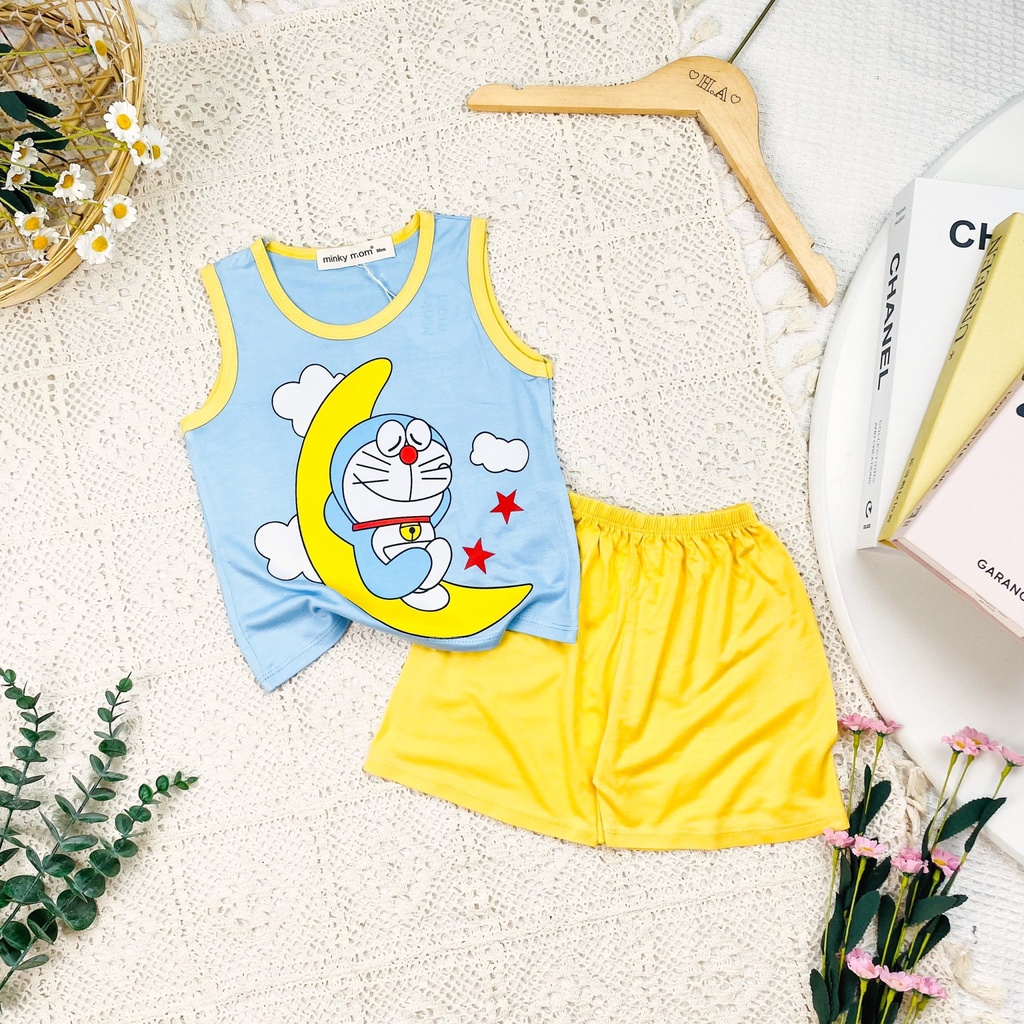 [Bé 19-32kg] Bộ ba lỗ in hình SIZE ĐẠI từ 19-32kg  Minky Mom mềm mịn mát cho bé trai bé gái