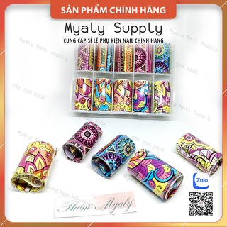 Foil Dán Móng Thương Hiệu Vân Đá Hoa Nghệ Thuật Set 10 Cuộn