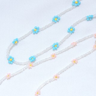 Handmade - Vòng cổ + vòng tay hạt cườm hoa daisy