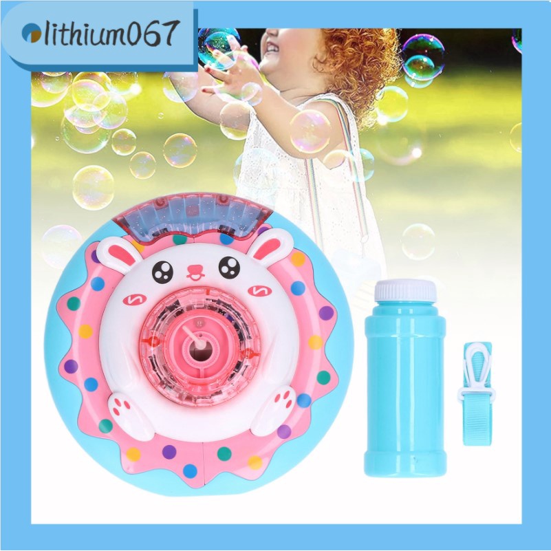 Lithium067 Máy ảnh thổi bong bóng xà phòng tự động Máy làm bong bóng bánh donut 3 tuổi tự động di ngoài trời trong nhà Quà tặng cho bữa tiệc
