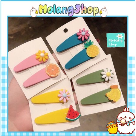 [set 2 cái] Kẹp tóc trái cây siêu dễ thương - Phụ kiện tóc phong cách Hàn Quốc Molangshop