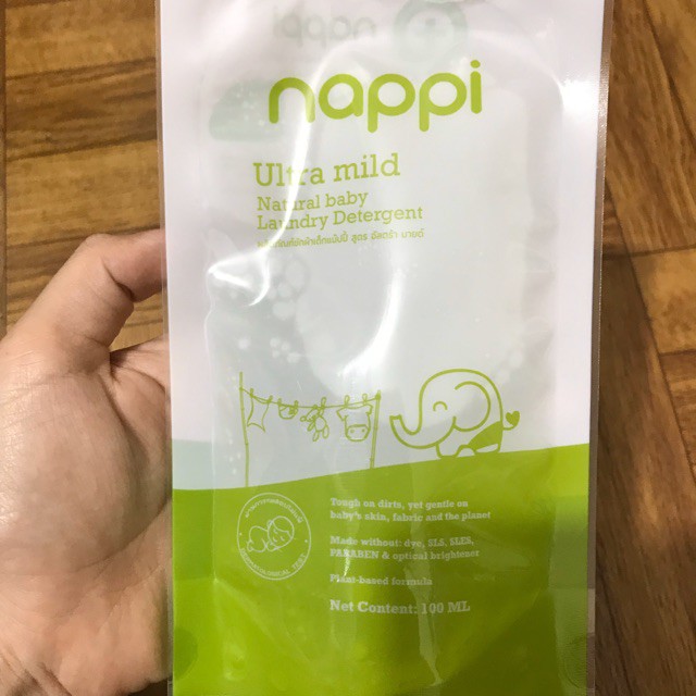 Nước giặt cho bé Dầu Cọ Nappi [GÓI 100ML] | Nước giặt cho bé sơ sinh an toàn  cho da trẻ sơ sinh &amp; da nhạy cảm