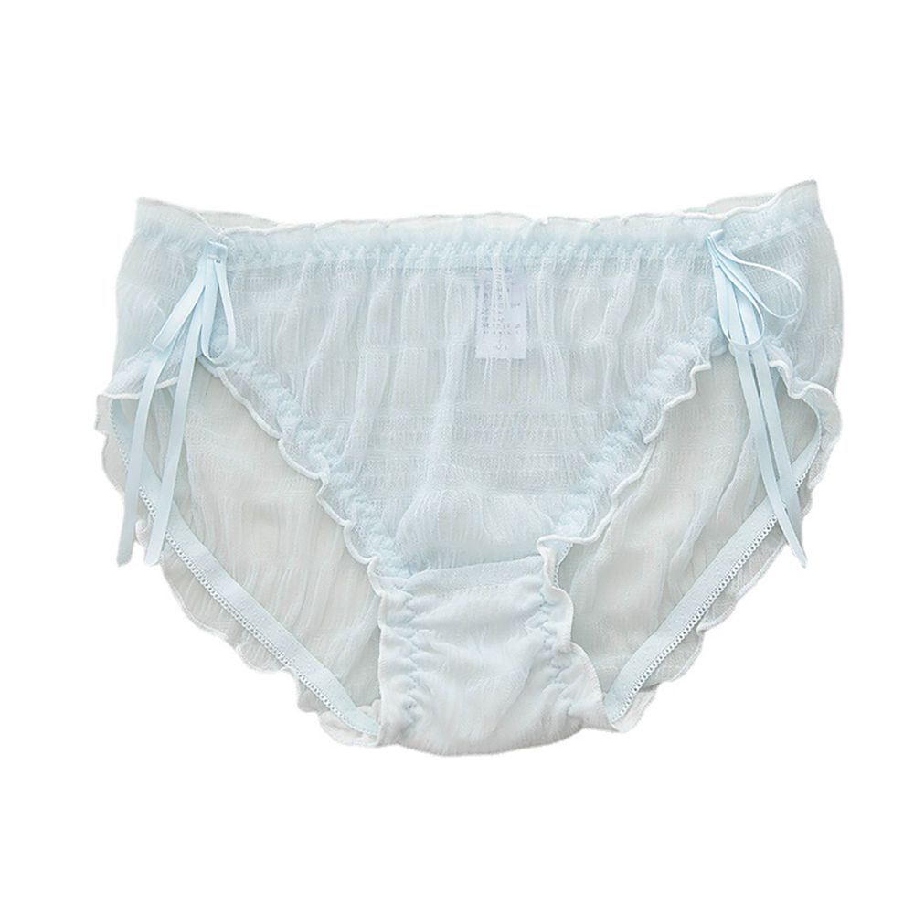 Quần lót nữ bằng cotton lụa trong suốt thoáng khí không đường may đính nơ