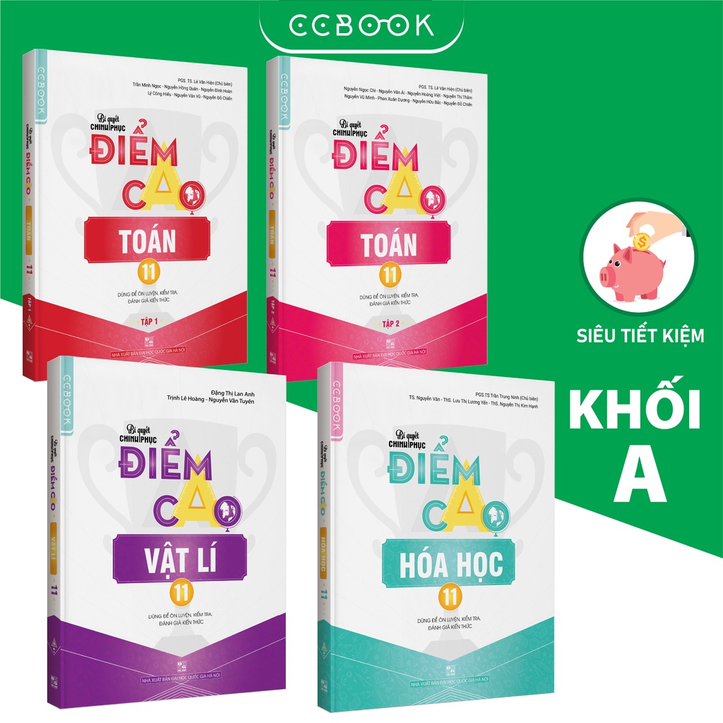 Sách – Combo lớp 11 khối A Bí quyết chinh phục điểm cao – Toán Lí Hóa (4 cuốn) – Siêu tiết kiệm – Chính hãng CCbook