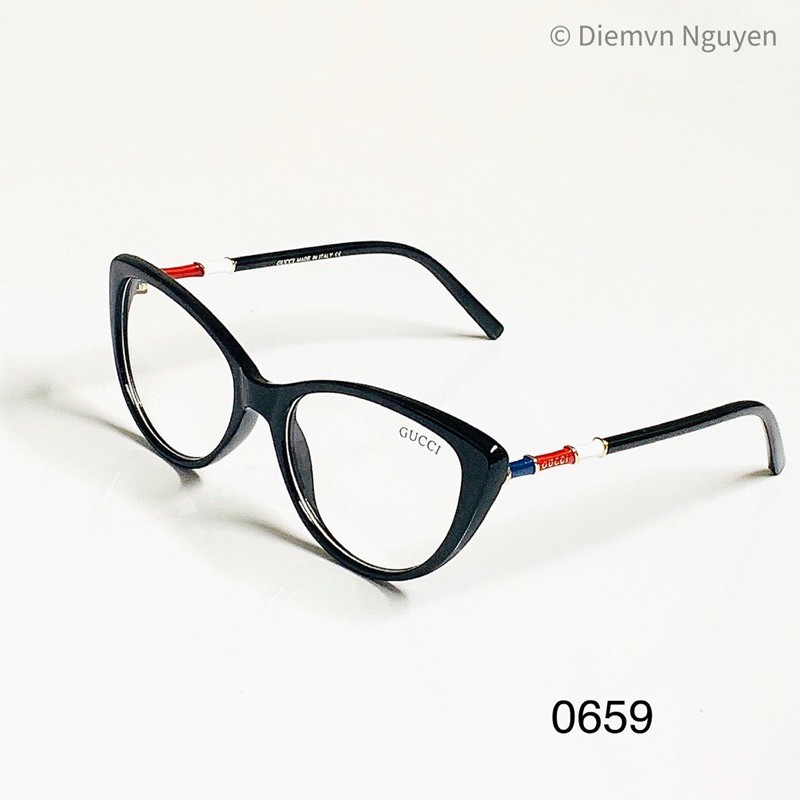 0659 Gọng kính cận mắt mèo thời trang ôm mặt hoạ tiết đẹp cho nữ