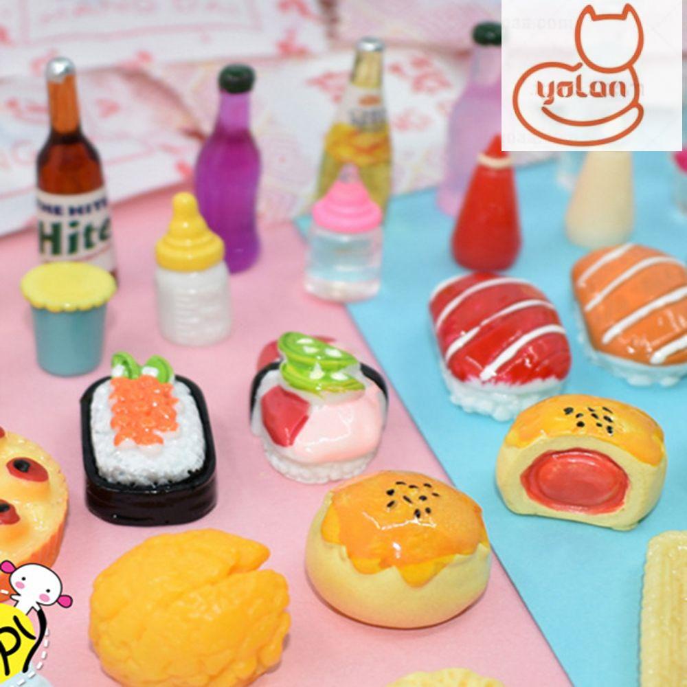 ☆Yola☆ Mô Hình Đồ Chơi Thức Ăn Để Bàn Trang Trí Mini Dễ Thương Bằng Nhựa Resin Dành Cho Bé Trai Và Bé Gái