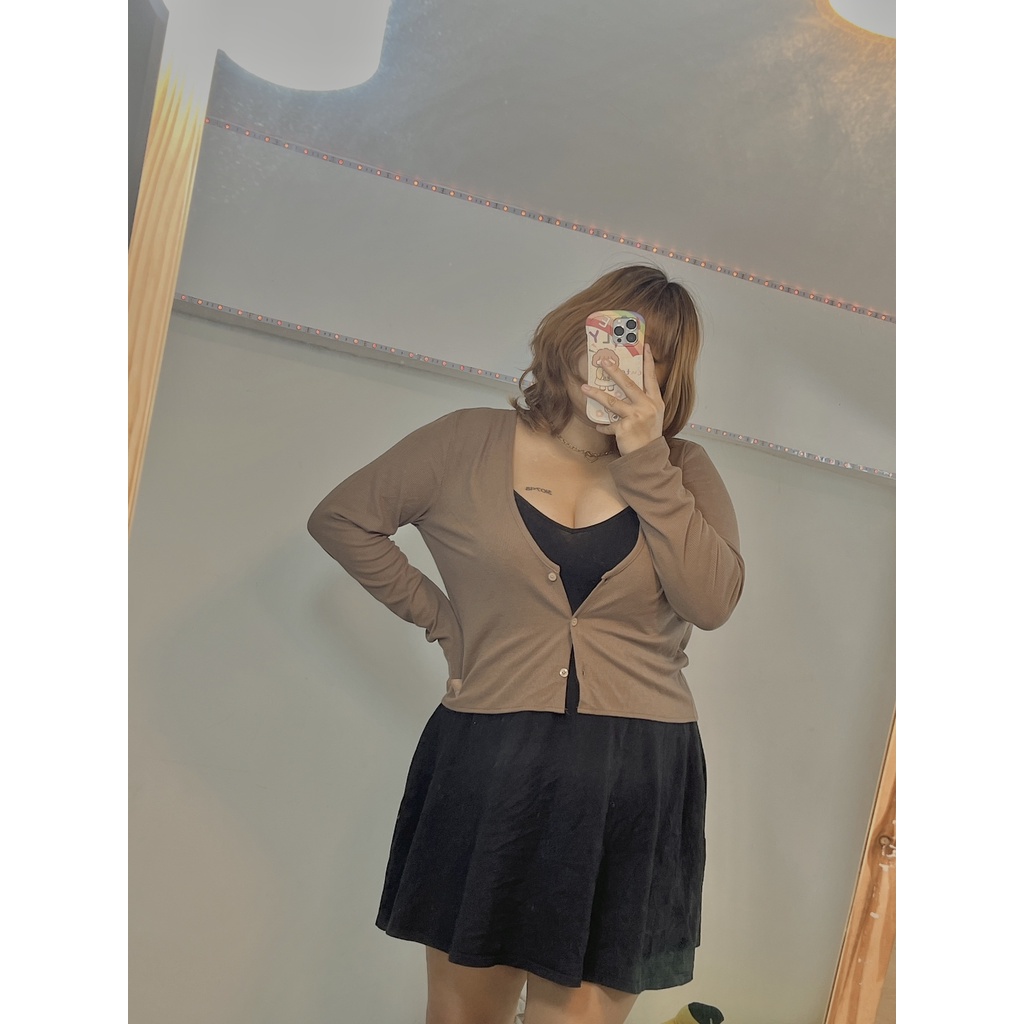 áo croptop bigsize , khoác bigsize , có viền ren nữ tính , hack được bắp tay to cho nàng mũm mĩm