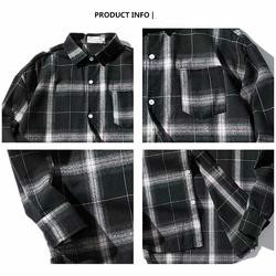 Áo sơ mi tay dài họa tiết kẻ caro phong cách Nhật Bản cho nam | BigBuy360 - bigbuy360.vn