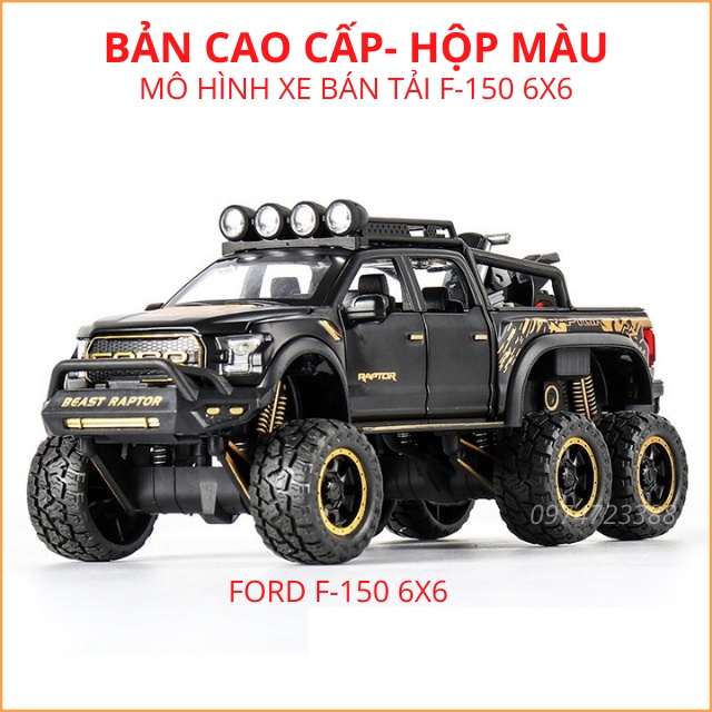 [VIDEO THẬT]Đồ Chơi Ô Tô Mô Hình Tĩnh Xe  Bán Tải Ford F-150 Beast Raptor 6X6, Bằng Sắt Tỷ Lệ 1:28 Cao CấpGiá Rẻ.