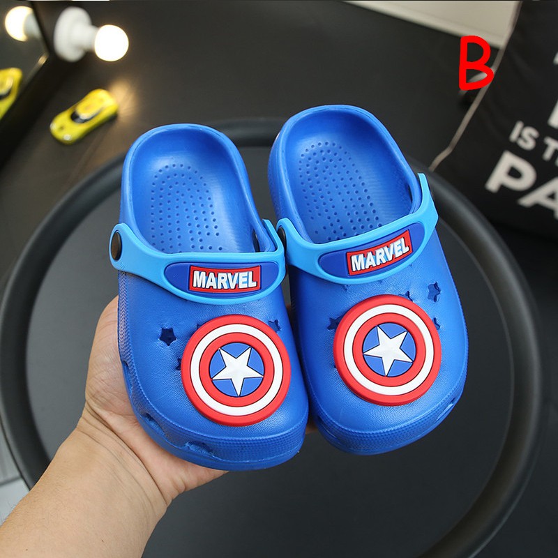 Giày Đục Lỗ Họa Tiết Nhân Vật Hoạt Hình Captain America / Spiderman / Mickey / Marvel Dễ Thương Cho Bé