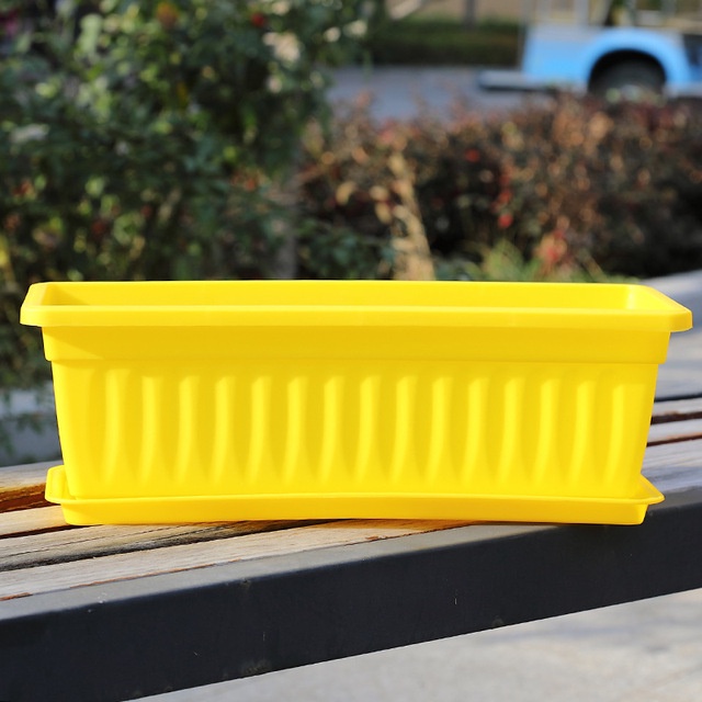 Chậu nhựa trồng cây chữ nhật 50x20x14cm nhiều màu sắc kèm đế lót