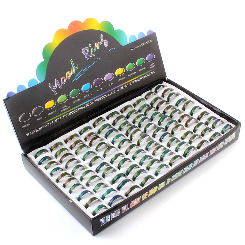 Set 100 nhẫn đổi màu theo cảm xúc độc đáo thời trang unisex