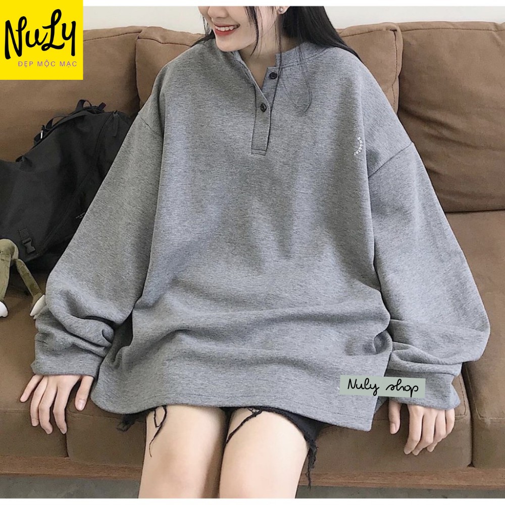 Áo sweater nỉ bông Letters NULY tay bồng, form rộng Oversize kiểu dáng Ulzzang, ASL | BigBuy360 - bigbuy360.vn