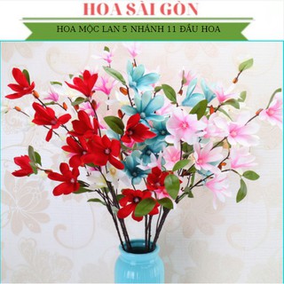 [Hoa giả sài gòn] Hoa Mộc Lan 5 cành 11 đầu hoa siêu đẹp decor, tranh trí nhà của sự kiện, đạo cụ chụp ảnh