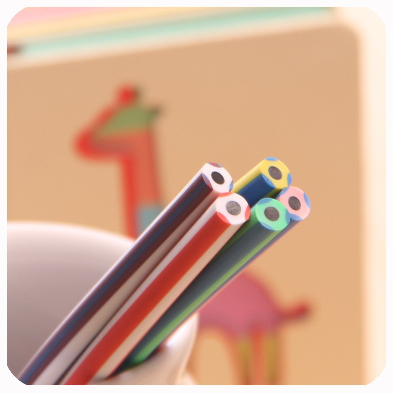 Các nhà sản xuất bán văn phòng phẩm Hàn Quốc sọc màu bút chì mềm dễ thương sáng tạo Đồ chơi bút Quà Tặng