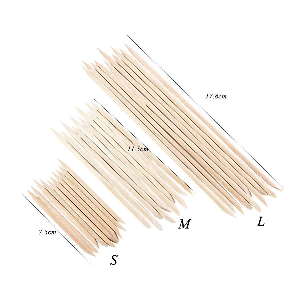 Set 10 / 30 / 50 / 100 Que Gỗ Hai Đầu Màu Cam Chuyên Dụng Cho Trang Trí Móng Nghệ Thuật