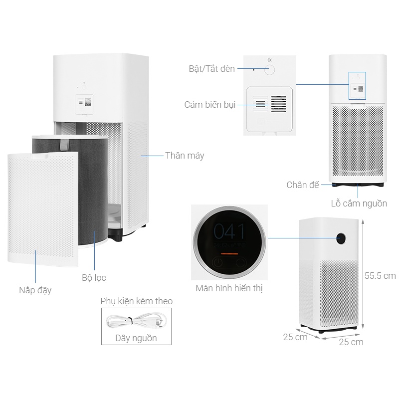 [Mã ELHA22 giảm 5% đơn 300K] [Bản Quốc Tế - BH 12 tháng] Máy lọc không khí Xiaomi Mi Air Purifier 4 (48m2) - Chính hãng