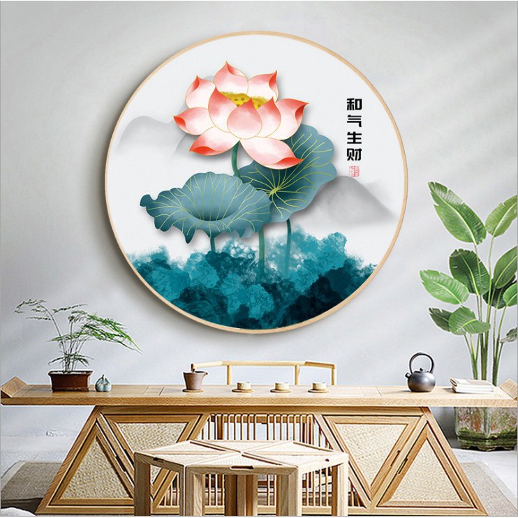 Tranh gắn đá đính kín toàn bộ Hoa Sen DX1007