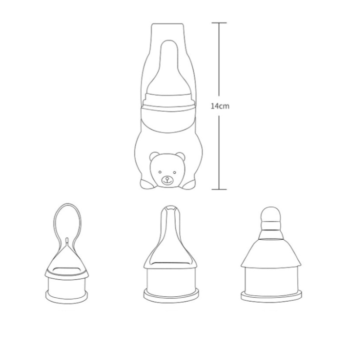 Bình ăn dặm 3 trong 1 silicon dung tích 70ml