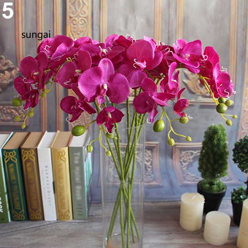 ☆Áo Thun In Hình Thời Trang Năng Động Cho Nữ☆1 Bông Hoa Lan Giả Bằng Vải Dùng Trang Trí Tiệc Cưới