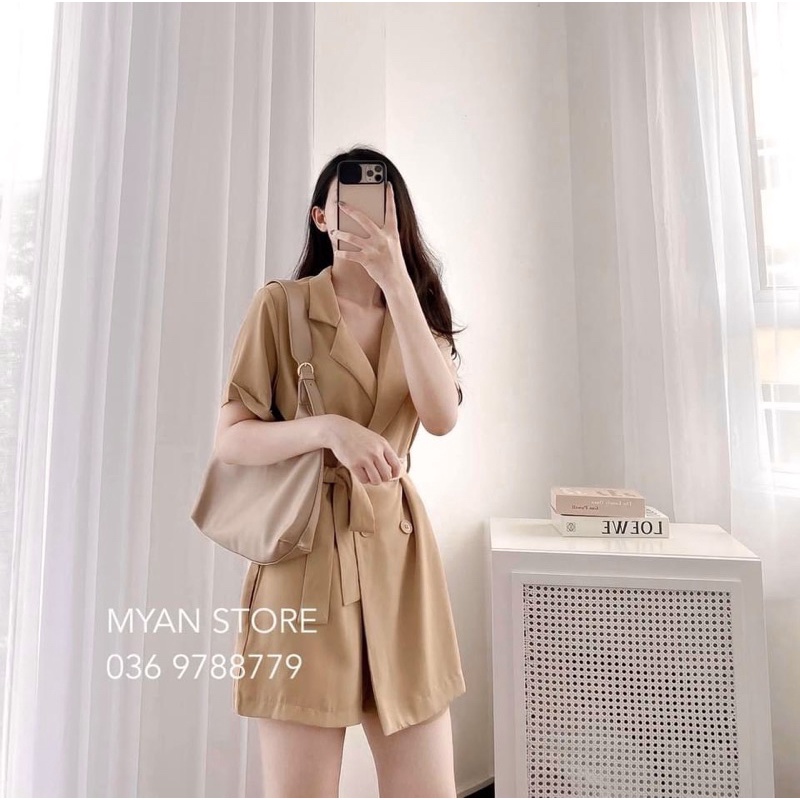 BÁN SỈ ÁO VEST DÀI MÀU BE CÓ ĐAI CHO NỮ