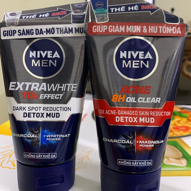 SỮA RỬA MẶT NIVEA MEN EXTRA WHITE DETOX MUD 100g