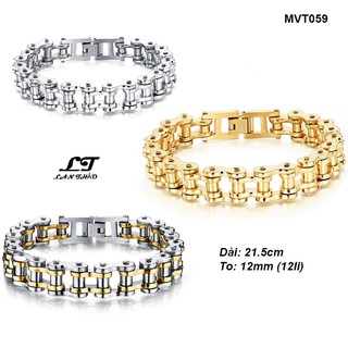 Lắc tay nam kiểu sên xích 12li độc lạ MVT059 Không đen không gỉ sét