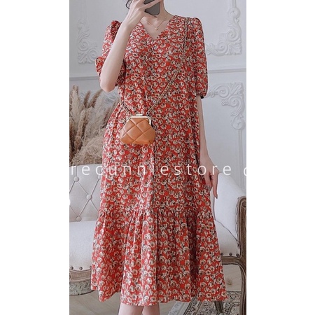 Vải lụa Nhật hoa nhí cao cấp may váy hoa siêu cưng