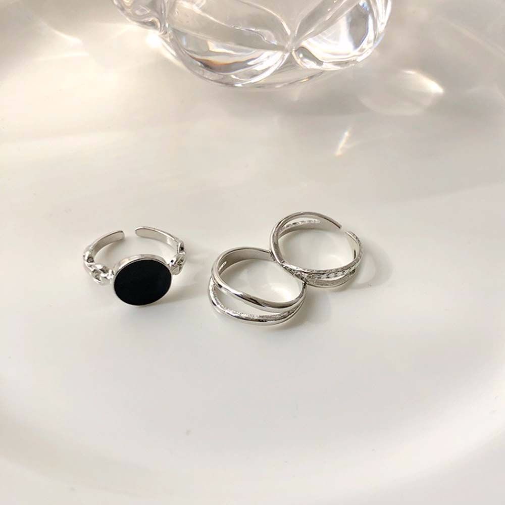 Bộ 3 nhẫn đeo khớp ngón tay kim loại phong cách Hàn Quốc cổ điển thời trang cho nữ
