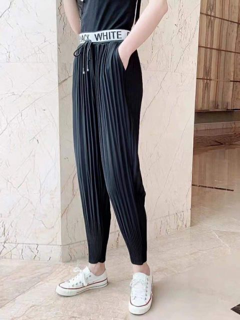 Quần nhăn cạp chữ hàng QC