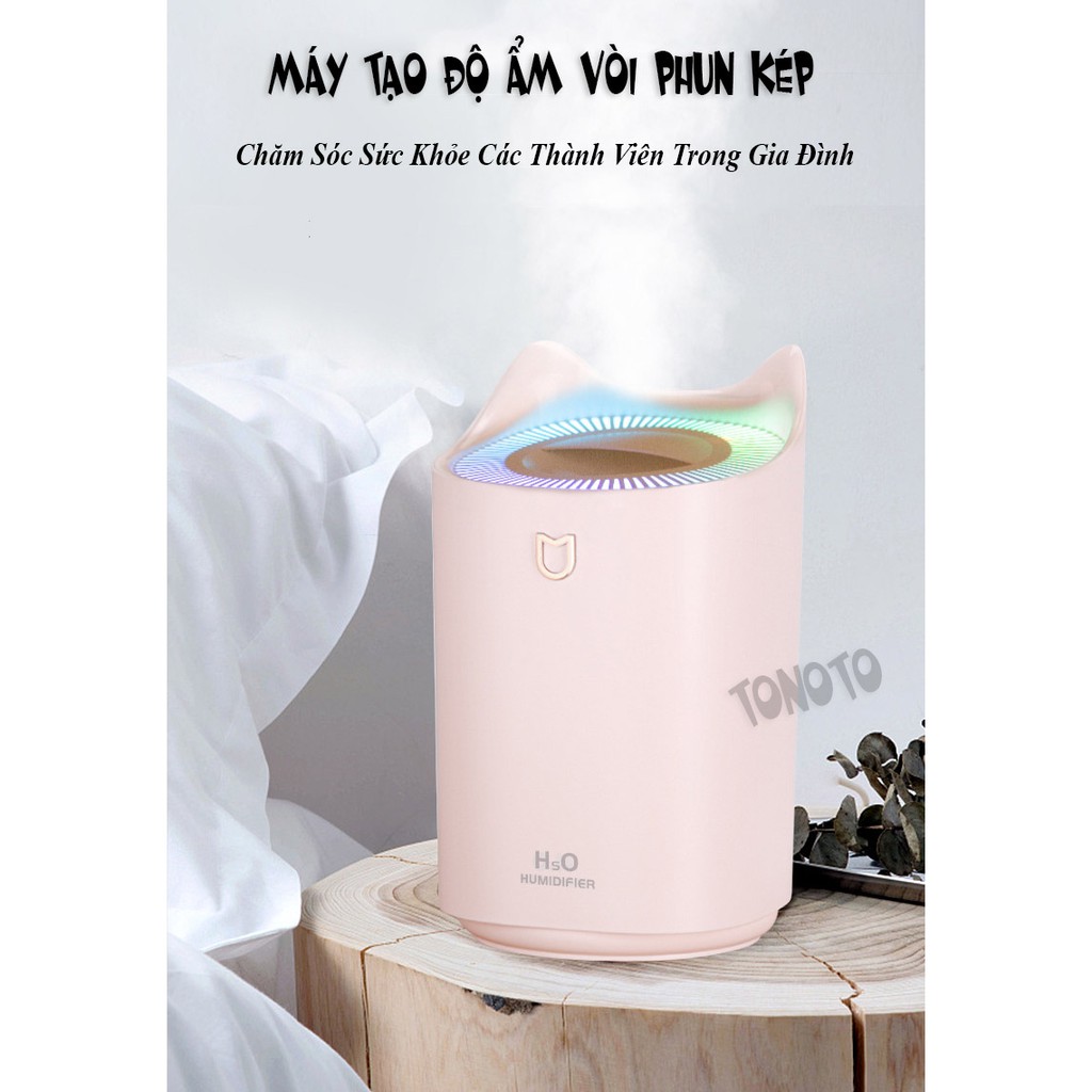 [Tặng Tinh Dầu Chanh Sả] Máy Xông Tinh Dầu; Máy Phun Sương; Đèn Xông Tinh Dầu Có Đèn Led Đổi Màu; Dung Tích Lớn 3000ml